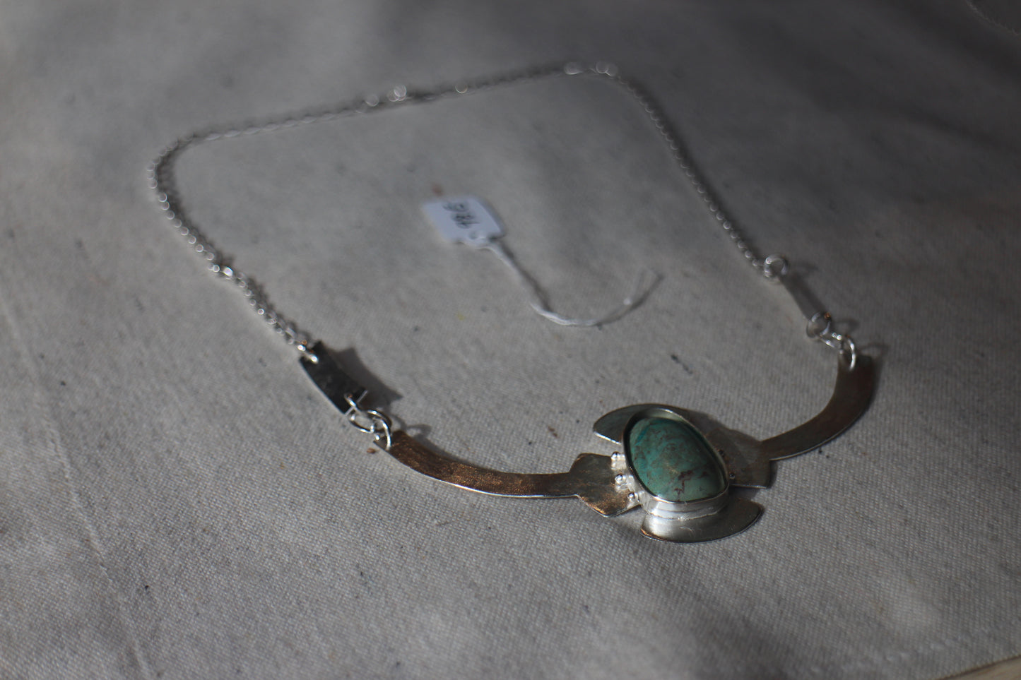 COLLAR DE PIEDRA CRISOCOLA PIEZA ÚNICA EN PLATA 925